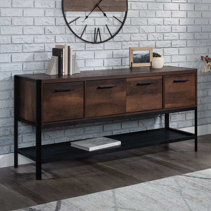 Bahut de bureau Briarbrook de 64,02 po de qualité commerciale avec 2 tiroirs et armoire - brun
