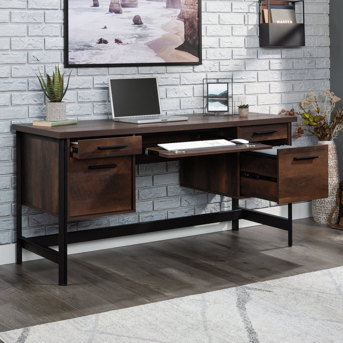 Bureau d’ordinateur Briarbrook de 60 po de qualité commerciale à 5 tiroirs - brun
