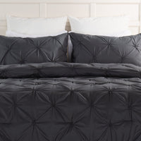 Ensemble d'édredon Brianna 3 pièces gris foncé pour lit double ou grand lit