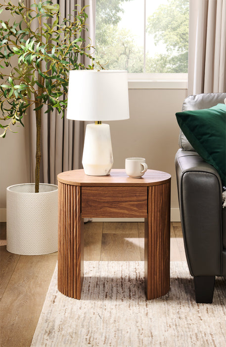 Table de bout Briggs de 21,65 po avec rangement - brune