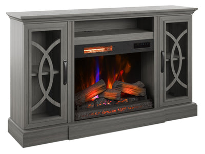 Brooke 62" Contemporary Electric Fireplace TV Stand with Storage & Cable Management for TVs up to 70 | Meuble pour téléviseur contemporain Brooke de 62 po avec foyer électrique, rangement et système de