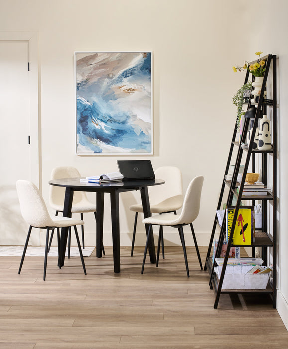 Chaise de salle à manger Joss en tissu de polyester et en métal - blanche