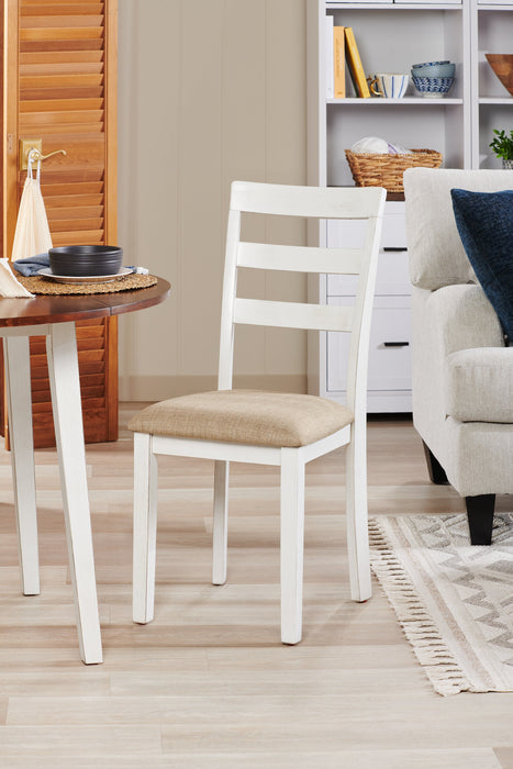 Ensemble de salle à manger Bryn 3 pièces avec table de 42 po à abattant et 2 chaises - deux teintes, blanc et brun