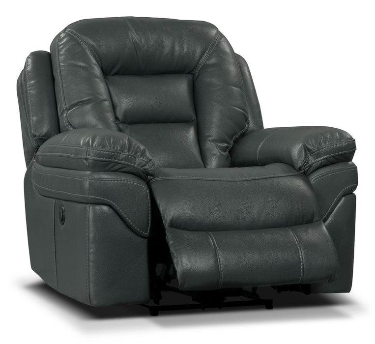 Fauteuil à inclinaison électrique Leo de 41 po en tissu d’apparence cuir - gris