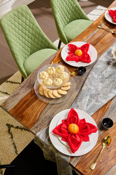 Chaise de salle à manger Miya en tissu de polyester et en métal - vert mousse