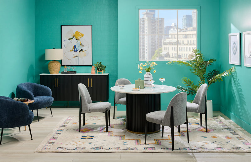 Fauteuil d’appoint Nova de 28,7 po en tissu bouclé - bleu