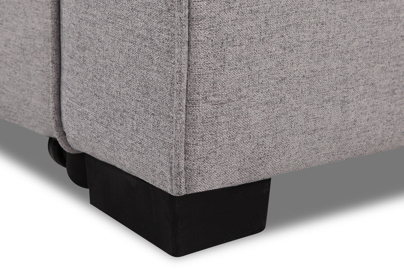 Sofa-lit sectionnel de gauche Carter 2 pièces en tissu d’apparence lin avec fauteuil long de rangement - gris Solis