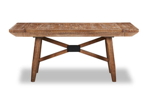 Table de salle à manger Cedar de 72,07 po (L) en pin avec base à tréteaux - brune
