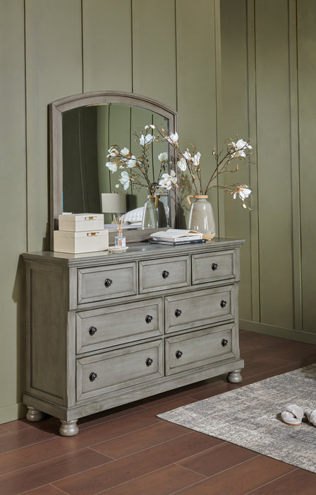 Commode de chambre à coucher Chelsea de 60 po (L) x 38 po (H) à 7 tiroirs - grise