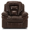 Fauteuil à inclinaison électrique Leo de 41 po en tissu de cuir véritable - brun noyer