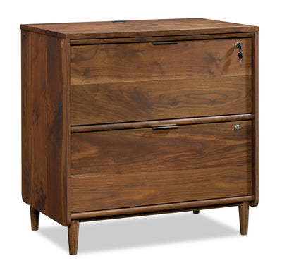 Clifford Place 29.53" Commercial Grade 2-Drawer Filing Cabinet - Gr& Walnut|Classeur Clifford Place de 29,53 po de qualité commerciale à 2 tiroirs - gris et noyer