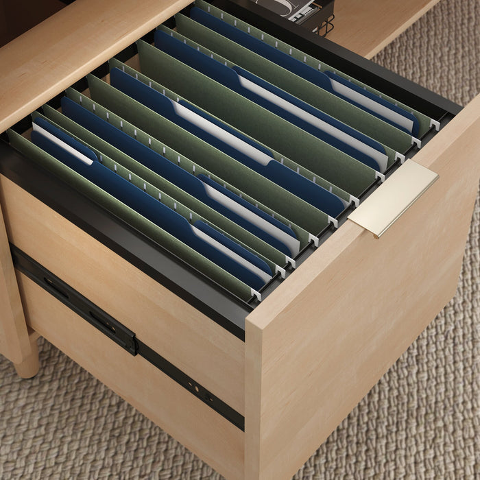 Bureau en forme de L Clifford Place de 59,06 po de qualité commerciale - érable naturel