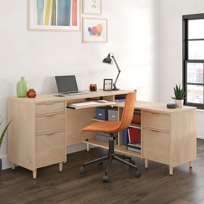 Bureau en forme de L Clifford Place de 59,06 po de qualité commerciale - érable naturel