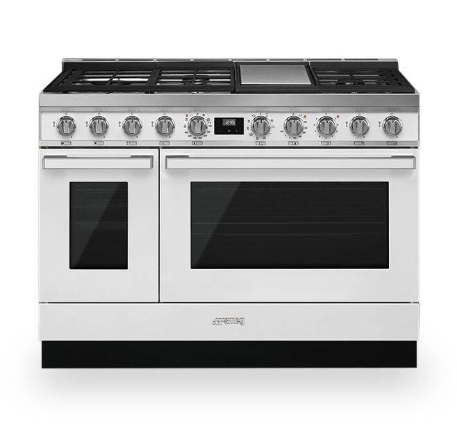 Cuisinière hybride à double four Smeg Portofino de 6 pi3 - CPF48UGMWH