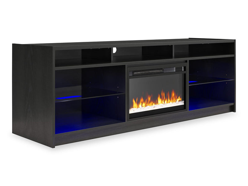 Meuble pour téléviseur Luna d’Ameriwood Home avec foyer électrique pour téléviseurs jusqu’à 75 po - chêne noir