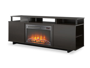 Meuble pour téléviseur Mason d’Ameriwood Home avec foyer électrique pour téléviseurs jusqu’à 65 po - espresso