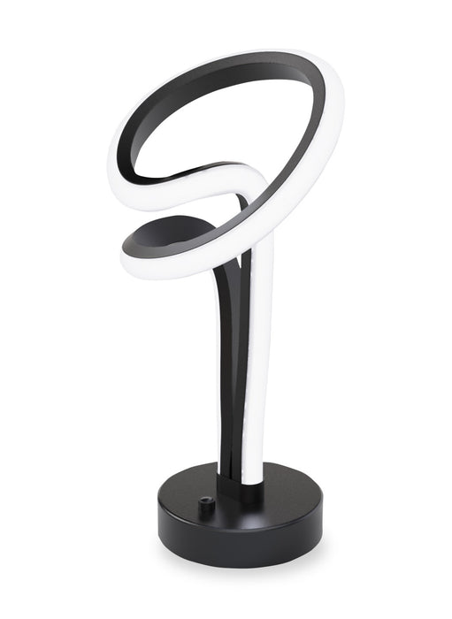 Lampe de table à DEL de 11 po noir mat et or rose à conception de boucle