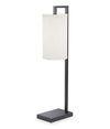 Lampe de table noire de 25 po à armature rectangulaire avec abat-jour cylindrique 