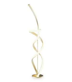 Lampe à pied à DEL de 59 po dorée avec motif torsadé
