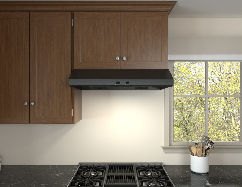 Hotte de cuisinière sous l’armoire Cyclone de Zephyr de 36 po - acier inoxydable noir - AK6536CBS