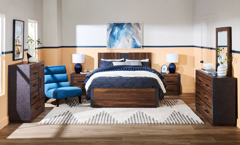 Table de nuit Dante de Scott Living de 24 po (L) x 24,3 po (H) à 2 tiroirs - brune