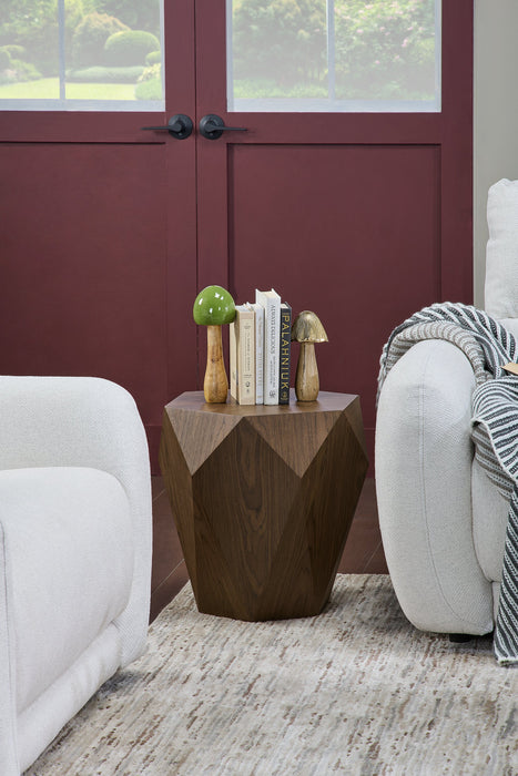 Table de bout moderne Dawson de 19 po - brun clair