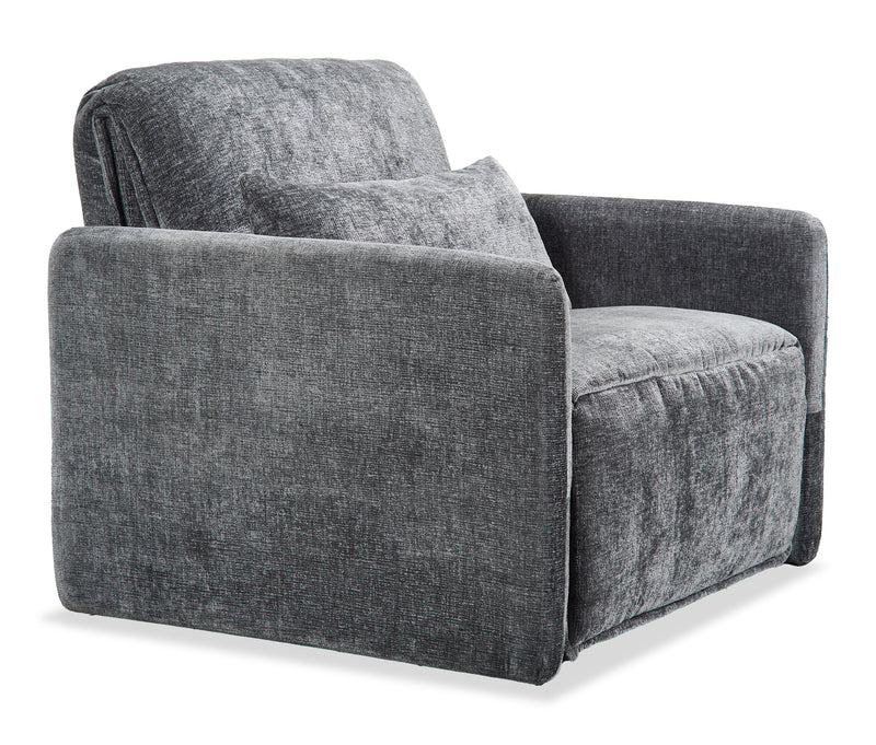 Fauteuil-lit Dawn de 42 po en tissu de chenille - gris