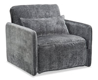 Fauteuil-lit Dawn de 42 po en tissu de chenille - gris