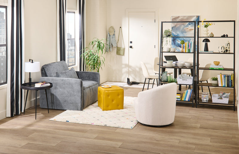 Fauteuil-lit Dawn de 42 po en tissu de chenille - gris