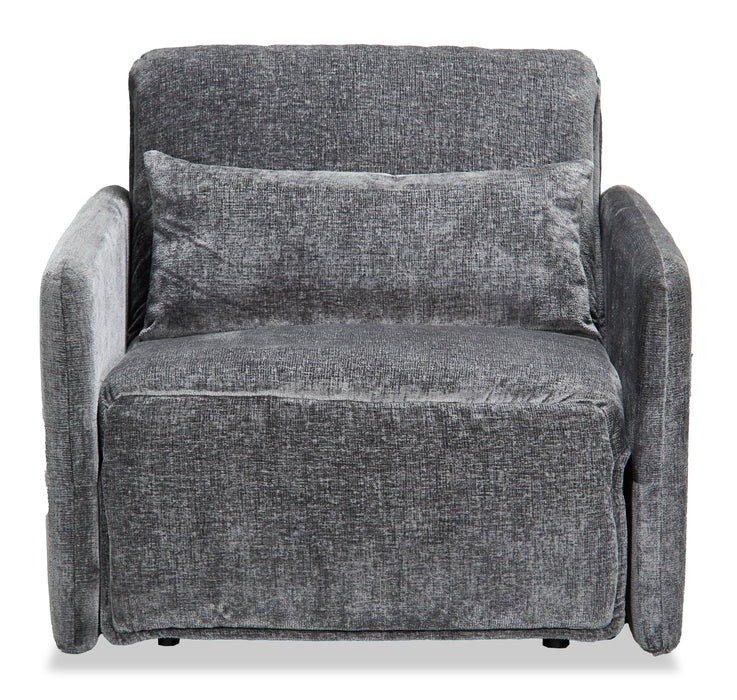Fauteuil-lit Dawn de 42 po en tissu de chenille - gris