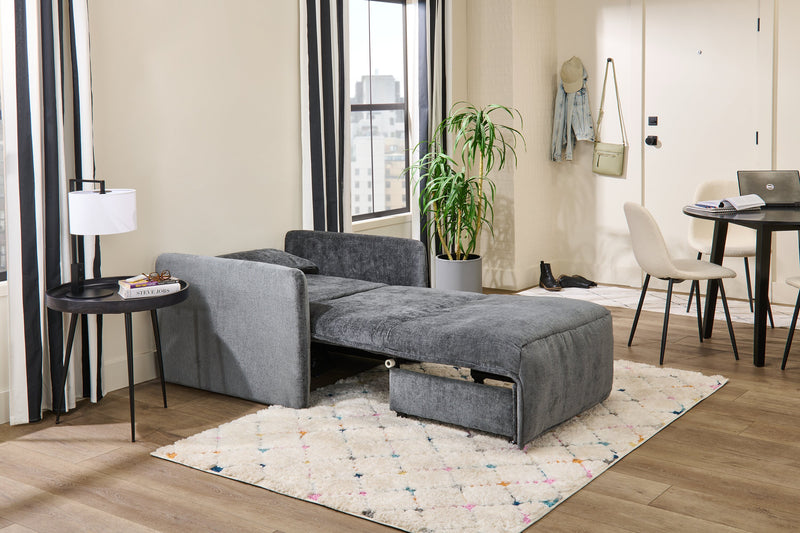 Fauteuil-lit Dawn de 42 po en tissu de chenille - gris