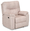 Fauteuil à inclinaison électrique Dawson de 40 po fabriqué au Canada en tissu avec port USB - beige