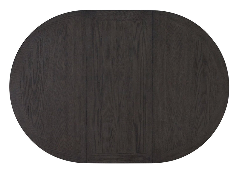 Table de salle à manger ronde Dena de 42 po à 60 po (L) avec rallonge - gris tourterelle