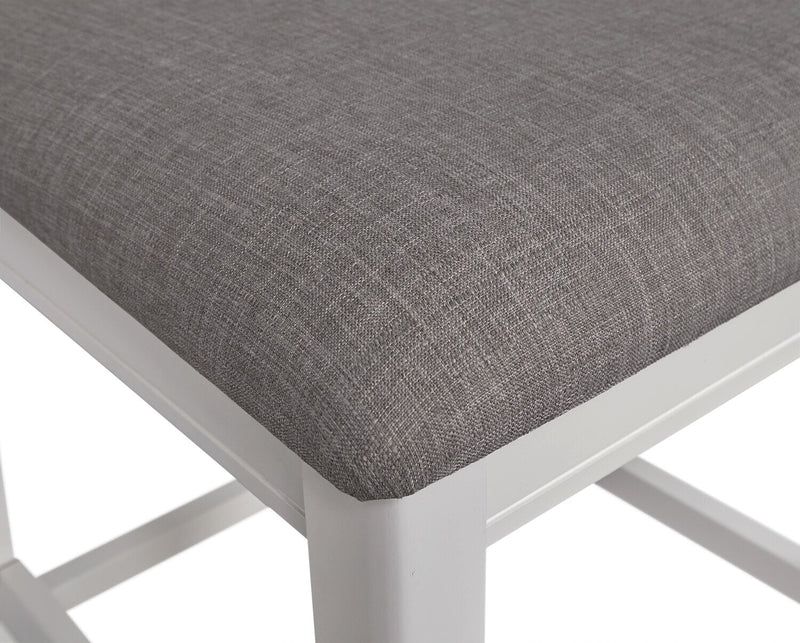 Ensemble de salle à manger Dena 5 pièces de hauteur comptoir avec table ronde, rallonge de 42 po à 60 po (L) et chaises - gris tourterelle