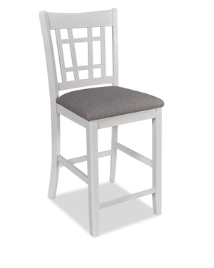 Chaise de salle à manger Dena de hauteur comptoir - blanche