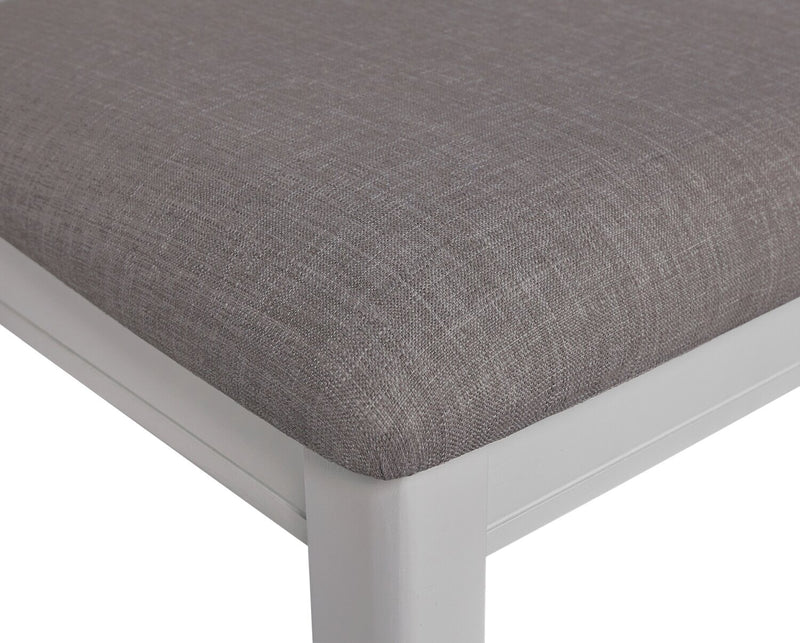Chaise de salle à manger Dena en tissu d’apparence lin - gris tourterelle