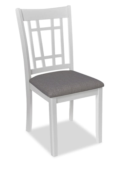Dena Dining Chair with Linen-Look Fabric -  Dove Grey | Chaise de salle à manger Dena en tissu d’apparence lin - gris tourterelle