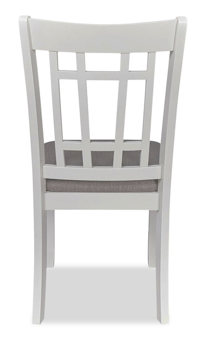 Chaise de salle à manger Dena en tissu d’apparence lin - gris tourterelle