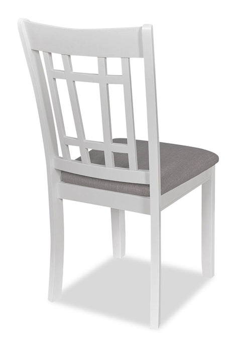 Chaise de salle à manger Dena en tissu d’apparence lin - gris tourterelle