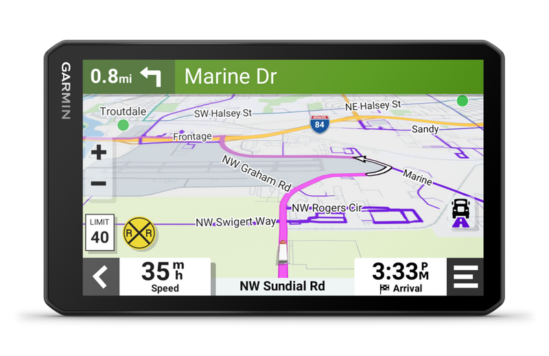 Garmin Dēzl™ Otr710 Gps De Camion 7\" - Camera De Tableau De Bord Avec Itineraires Personnalises Et Ecran Tactile De 7\"