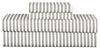 Ensemble de draps Striped de 4 pièces en coton pour lit double - gris foncé