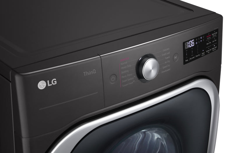 Laveuse à chargement frontal de 6 pi³ et sécheuse électrique de 9 pi³ de LG - acier noir