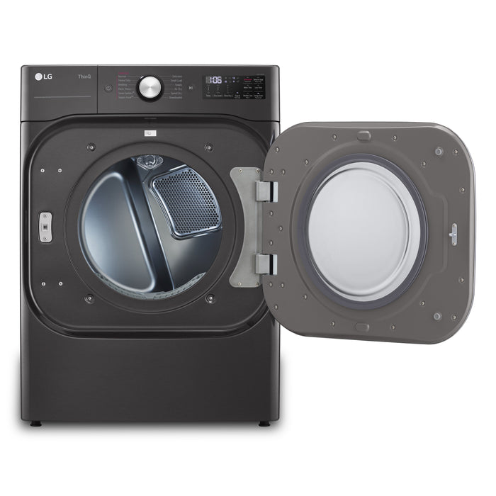 Laveuse à chargement frontal de 6 pi³ et sécheuse électrique de 9 pi³ de LG - acier noir