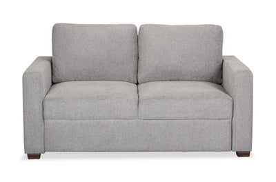 Drift 66.5" Linen-Look Fabric Sleeper Sofa with Track Arms - Grey | Sofa-lit Drift de 66,5 po en tissu d’apparence lin avec accoudoirs rectilignes - gris