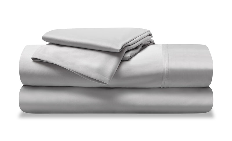 Ensemble de draps Dri-TecMD de BEDGEAR 4 pièces pour grand lit à tête divisée - gris clair