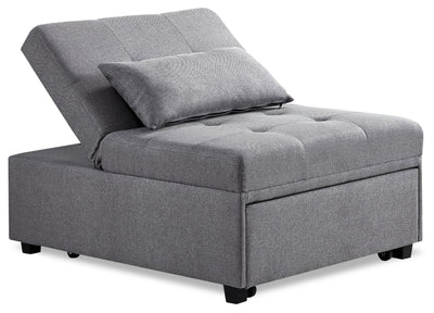 Dune 43.75" Fabric Convertible Sleeper Chair with Tufted Cushions - Grey | Fauteuil-lit convertible Dune de 43,75 po en tissu avec coussins capitonnés - gris