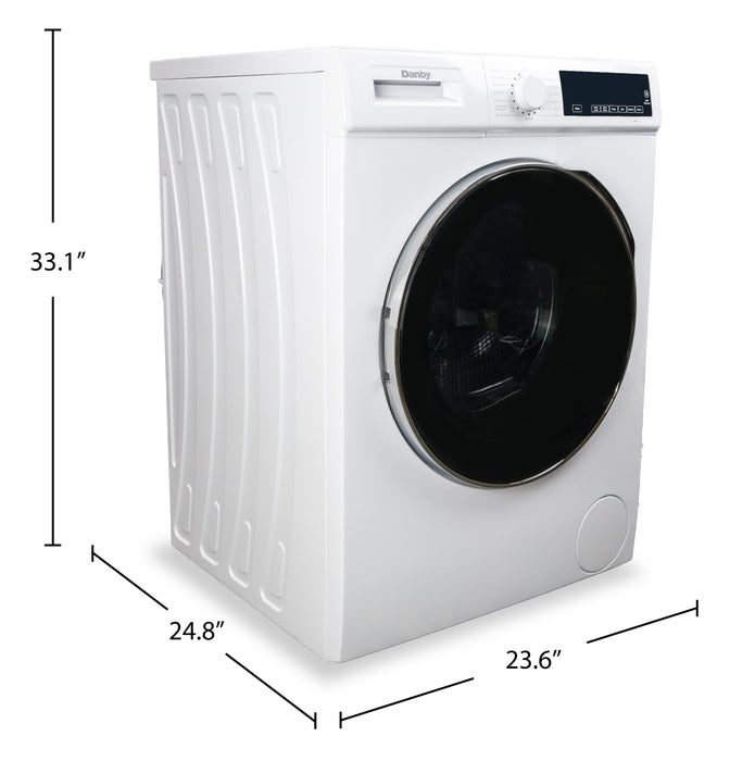 Laveuse à chargement frontal compacte et superposable Danby de 2,2 pi³ et de 24 po avec vapeur - blanche - DWM022D3WDB
