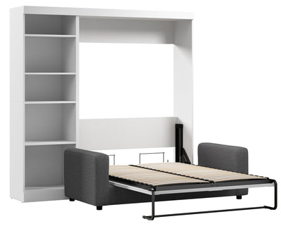Bestar Pur 5-Shelf Full Murphy Bed with Sofa - White|Lit double escamotable Pur de Bestar avec 10 tablettes et sofa - blanc
