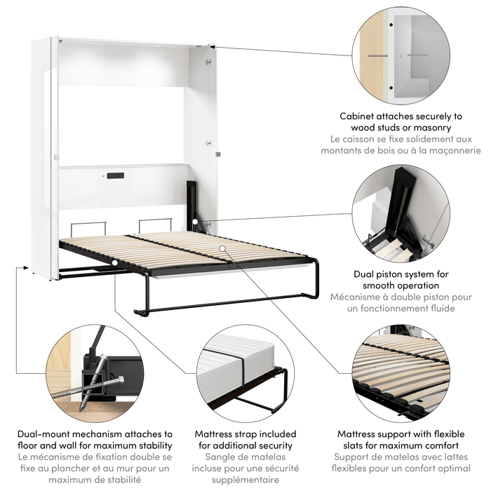 Lit double escamotable Avalon de Bestar de 61 po (L)