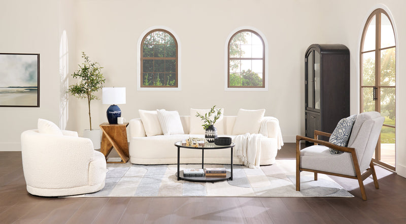 Fauteuil d’appoint Echo 27,95 po en tissu avec accoudoirs et pattes en bois - beige